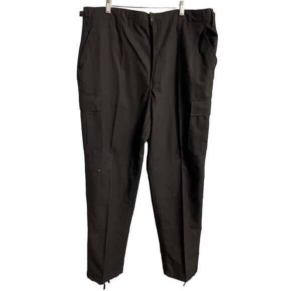 Tru Spec Pants  Mens Uniform XLT  Front Zip Black Tall Rip Stop - Picture 1 of 10